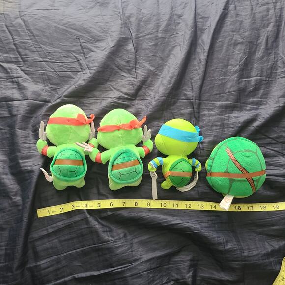 TMNT mixed Lot (4) Teenage Mutant Ninja Turtles Plush Ty EUC 7” - Picture 2 of 2